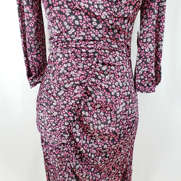 NEW- Zara Floral Ruched Midi Dress Sz.Small - Picture 6 of 8